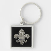 Silver Fleur de Lis Sleutelhanger (Voorkant)