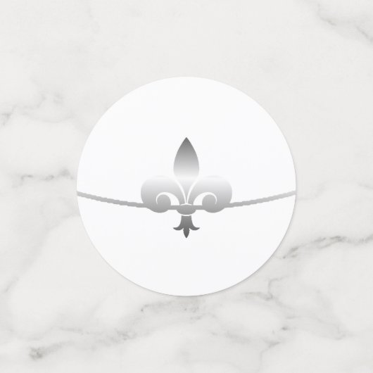 Silver Fleur de Lis Wedding Shower Table Confetti (Kleine voorkant)