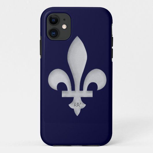 Silver Fleur-de-Lys op iPhone 5 Hoesje-Mate Hoesje (Achterkant)