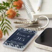 Silver Fleur di Lis Hotel Room Sleutelhanger (Voorkant Rechts)