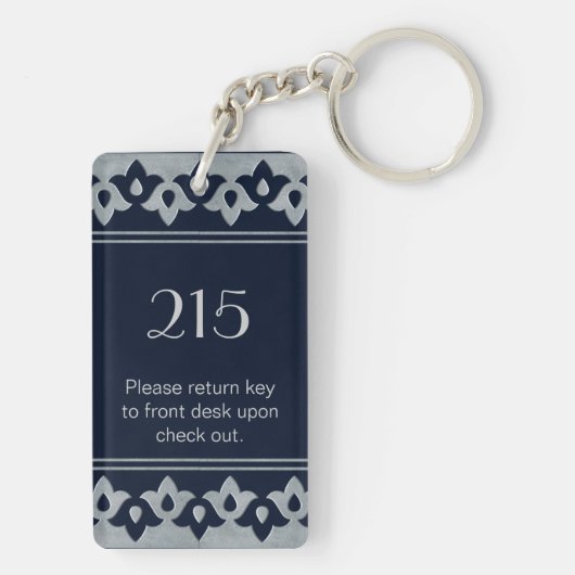 Silver Fleur di Lis Hotel Room Sleutelhanger (achterkant)