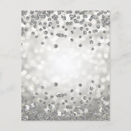 Silver Floral 50th Birthday Lights Invite Flyer (Achterkant)