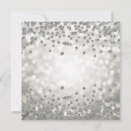 Silver Floral 60th Birthday Glam Lights Paars (Achterkant)