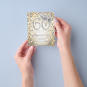 Silver Floral 60th Birthday Gold Lights Flyer (Hand)