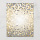 Silver Floral 60th Birthday Gold Lights Flyer (Achterkant)