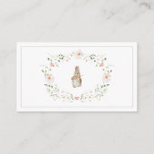 Silver Floral Baby Bunny Baby Shower Book Request Informatiekaartje (Achterkant)