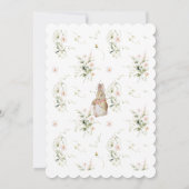 Silver Floral Baby Bunny Baby Shower Kaart (Achterkant)