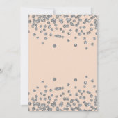 Silver Floral & Confetti 70th Birthday Blush Kaart (Achterkant)