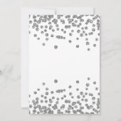 Silver Floral & Confetti 70th Birthday Party Kaart (Achterkant)