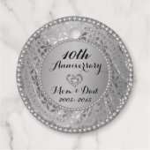 Silver Floral Damask Bedankjes Labels (Achterkant)