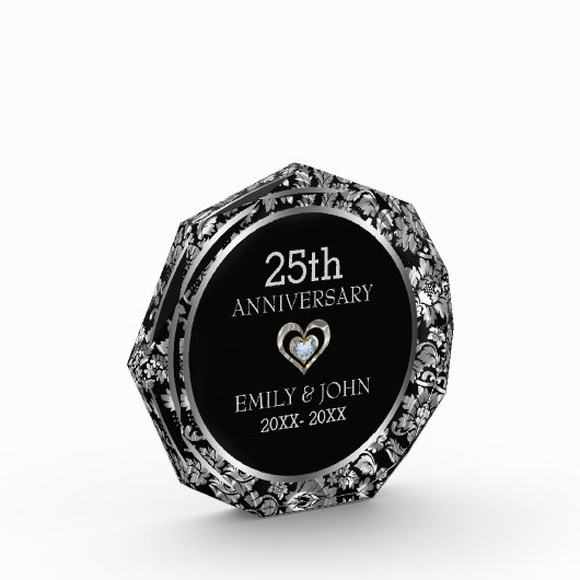 Silver Floral Damask Fotoblokken (Links)