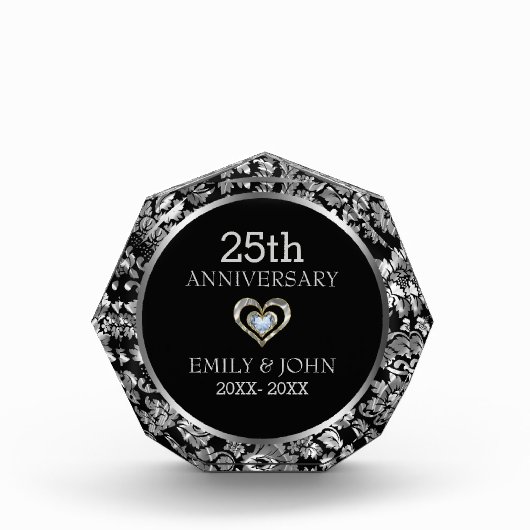 Silver Floral Damask Fotoblokken (Voorkant)