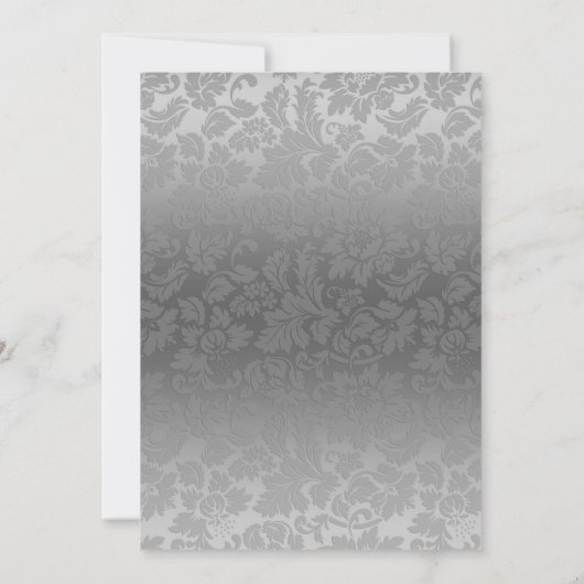 Silver Floral Damask Kaart (Achterkant)