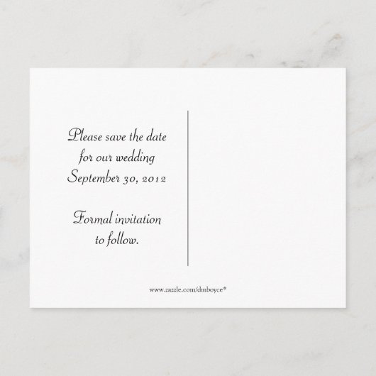 Silver Floral Damask Save the Date Aankondigingskaart (Achterkant)