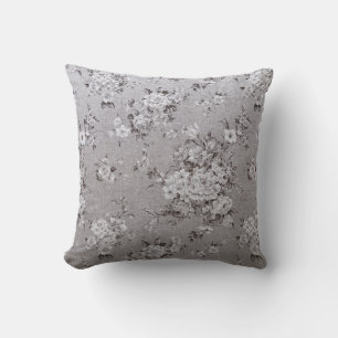 Silver Floral Design Luxury Pillow Kussen
