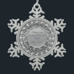 Silver Floral Diamond 50th Wedding Jubileum Tin Sneeuwvlok Ornament<br><div class="desc">Elegant zilveren floral zwaait 50-jarig huwelijksfeest.</div>