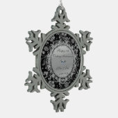 Silver Floral Diamonds 50th Wedding Jubileum Tin Sneeuwvlok Ornament (Links)