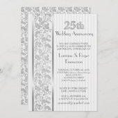 Silver Floral Elegance 25th Jubileum Kaart (Voorkant / Achterkant)