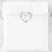 Silver Floral Elegance 25th Wedding Jubileum Hart Sticker (Tas)