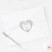 Silver Floral Elegance 25th Wedding Jubileum Hart Sticker (Envelop)