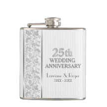 Silver Floral Elegance 25th Wedding Jubileum