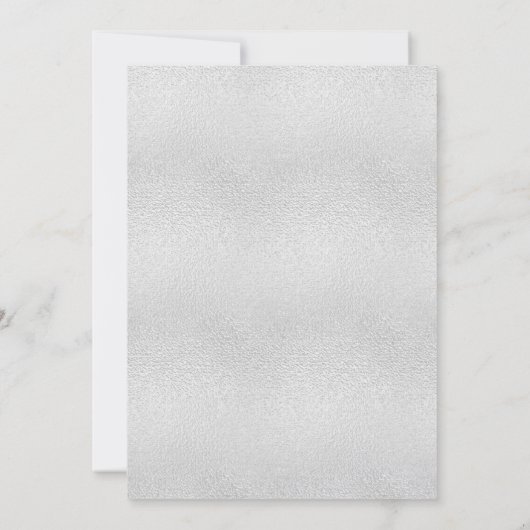 Silver floral elegant botanical luxe bruiloft kaart (Achterkant)