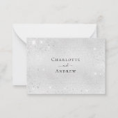 Silver Floral elegant bruiloft RSVP Notitiekaartje (Achterkant)