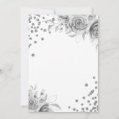 Silver Floral Glitter 30e verjaardag Script Kaart (Achterkant)