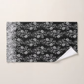 Silver Floral Glittery Glam Bath-handdoekset Bad Handdoek (Handdoek)