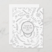 Silver Floral laat een trouwe bruiloft achter, spa Aankondigingskaart (Voorkant / Achterkant)