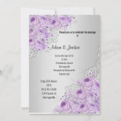 Silver Floral LACE ELEGANT MODERN WEDDING Kaart (Voorkant)