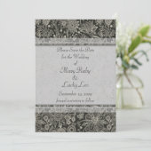 Silver Floral & Lace sparen de Aankondiging van de (Staand voorkant)