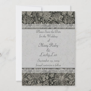 Silver Floral & Lace sparen de Aankondiging van de