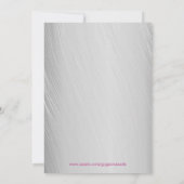 Silver Floral Lijst bruiloft Kaart (Achterkant)