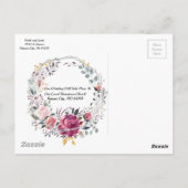 Silver Floral Lijst Trending Wedding Briefkaart (Achterkant)