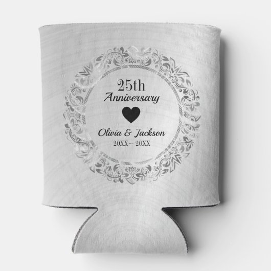 Silver Floral Ornament Blikjeskoeler (Achterkant)