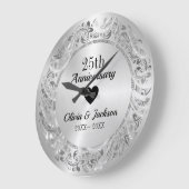 Silver Floral Ornament Grote Klok (Hoek)