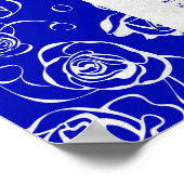 Silver Floral over Royal Blue Poster (Hoek)