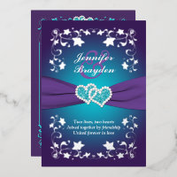 Silver Floral, Paars, Blauwgroen verbonden hart 2