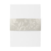Silver Floral Pattern Bellyband Uitnodigingen Wikkel (Achterkant Voorbeeld)