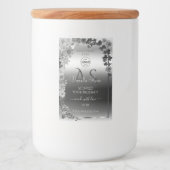 Silver Floral Product Labels met Monogram Logo Voedselcontainer Etiket (Voorkant)