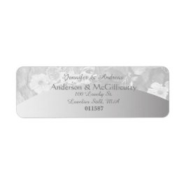 Silver Floral Return-adreslabels Etiket
