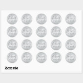 Silver Floral Ronde Sticker (Vel)