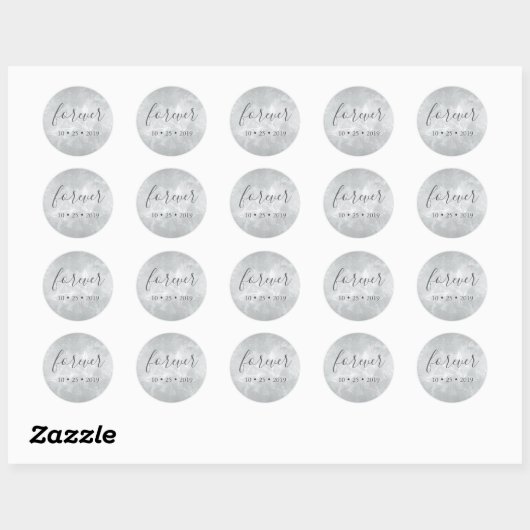 Silver Floral Ronde Sticker (Vel)