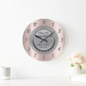 Silver Floral Roos Gold 25th Wedding Jubileum Grote Klok (Huis)