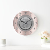 Silver Floral, Roos Gold 25th Wedding Jubileum Grote Klok (Huis)