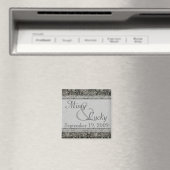 Silver Floral Save the Date Magnet (Insitu (Vaatwasser))