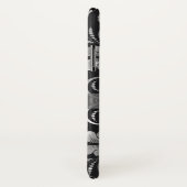 Silver Floral Swirl Black Background Case-Mate iPhone Case (Achterkant / rechts)