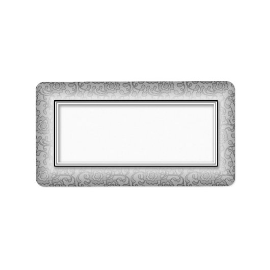 Silver Floral Swirls Blank Adresetiketten Etiket (Voorkant)