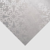 Silver, floral, trellis, damask, elegant, patroon, tissuepapier (Detail)